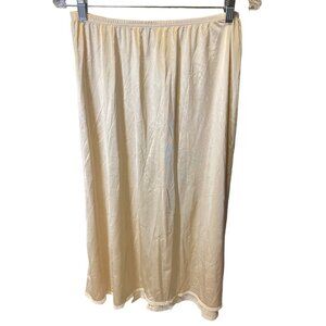 Vanity Fair Beige Nude Elastic Waist Half Slip Sz L